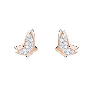Swarovski Lilia Butterfly Stud Earrings - White and Rose Gold Tone 5636427