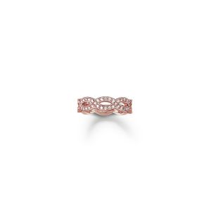 Thomas Sabo Rose Gold Plated Double Wave Ring TR1973-416-14