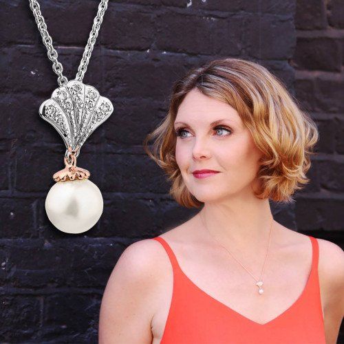 Clogau Windsor Two Colour Pearl and White Topaz Pendant