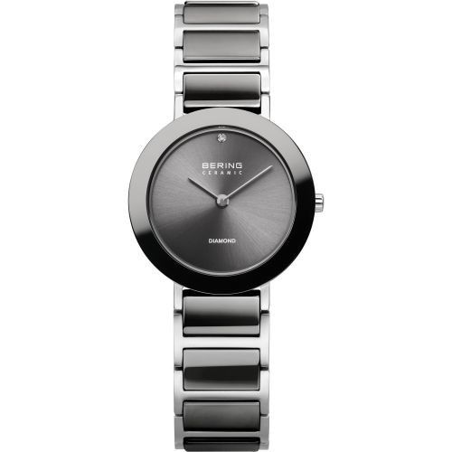Bering Ladies Grey Ceramic Watch with Diamond - Charity Collection