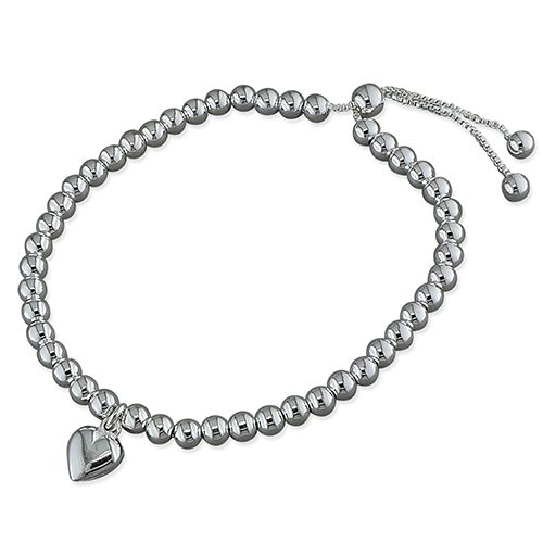 Slider Heart Bracelet - Sterling Silver