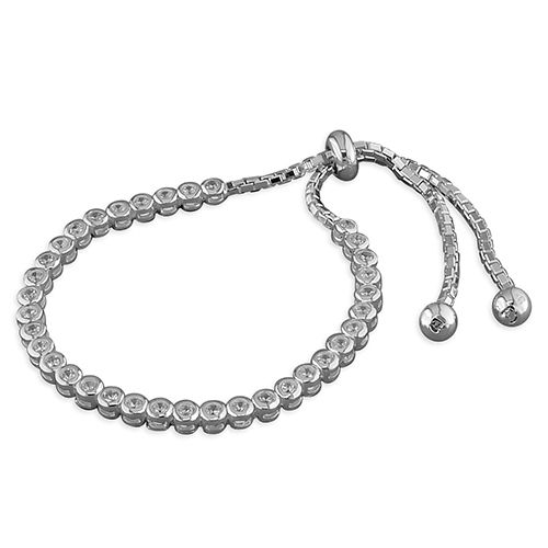 Slider Tennis Bracelet - Sterling Silver and Zirconia
