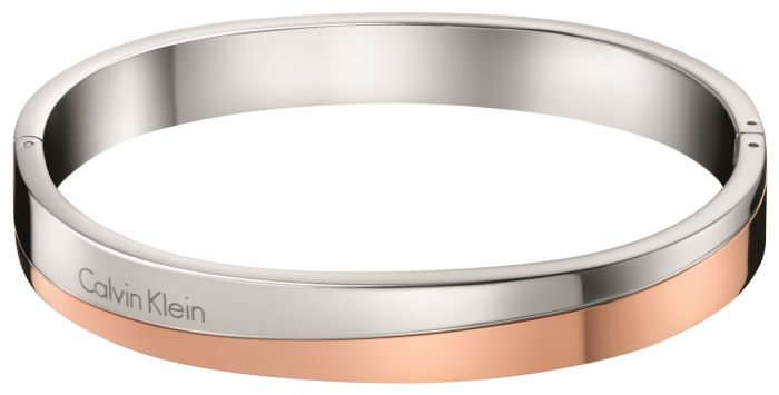 Calvin Klein Hook Stainless Steel and Rose Gold Plated Bangle KJ06PD20010S