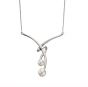 Elements Gold  9ct White Gold Ornate Twist Pearl Necklace GN295W