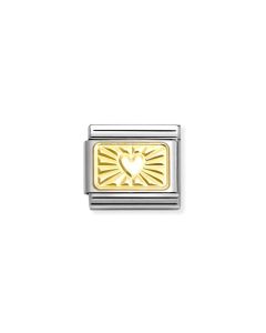 Nomination Classic 18k Gold Heart on Etched Plate - 030121_58