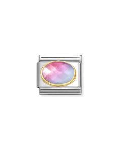 Nomination Classic Faceted Oval Stone 18k Gold - Pink Blue 030612/035