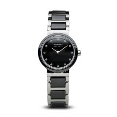 Bering Ladies Black Ceramic and Stainless Steel Compact Watch 10725-742