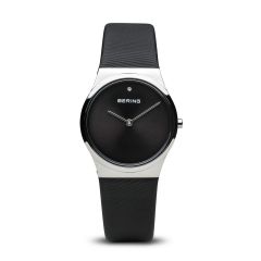 Bering Ladies Classic Polished Silver and Black Watch 12130-602