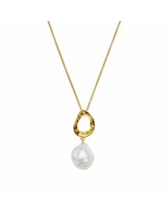 Jersey Pearl Baroque Oval Pendant