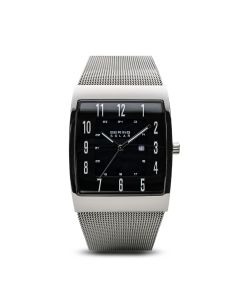 Bering Mens Solar Polished Silver Watch - 16433-002