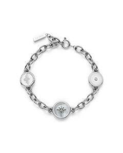 Olivia Burton Bee and North Star Silver Tone Charm Bracelet 24100333