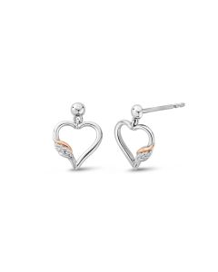 Clogau Past Present Future Heart Silver Earrings 3SPPF0800
