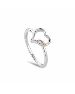 Clogau Past Present Future Heart Silver Ring