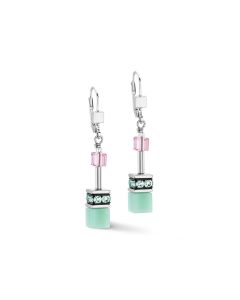 Coeur De Lion GeoCUBE Iconic Earrings - Green and Pink