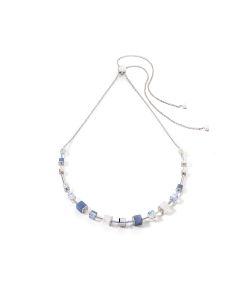 Coeur De Lion GeoCUBE Precious Slider Necklace - Silver Blue - 5074100700