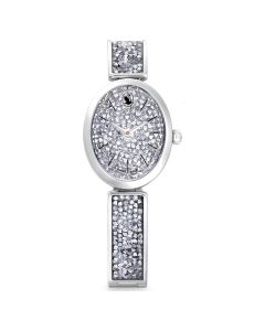 Swarovski Oval Watch Crystal Rock - Metal Bracelet Silver Tone 5656881