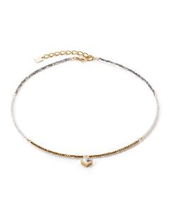 Coeur De Lion Brilliant Square Necklace - Gold Crystal - 6006101816