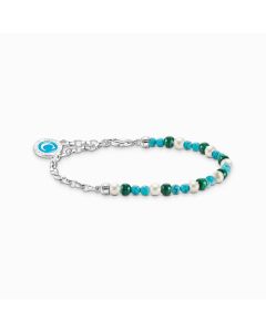 Thomas Sabo Member Charm Bracelet - Pearls with Malachite and Turquoise