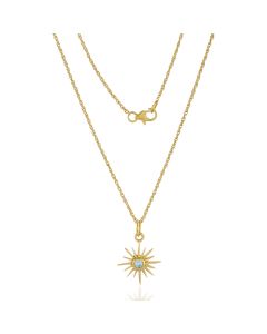 Shyla Felicity Full Sun Gold Necklace - Light Blue