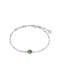 Daisy Green Aventurine Healing Stone Bobble Bracelet - Silver HBR1001_SLV