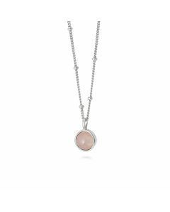 Daisy Rose Quartz Healing Necklace - Silver HN1005_SLV