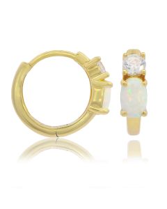 Georgini Opal Glow White Created Opal Hoop Earrings - Gold. Item code: IE1185G