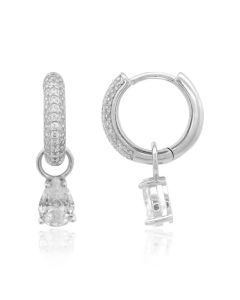 Georgini Wisteria Duo Pear Silver Earrings. Item code IE1216W.