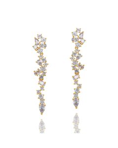 Ivory & Co Islington Gold Crystal Cluster Earrings - IslingtonGoldEarrings