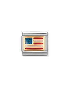 Nomination Composable Flag Charm - Enamel and 18k Gold United States
