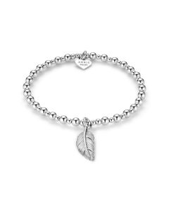 Annie Haak Mini Orchid Silver Charm Bracelet - Feather