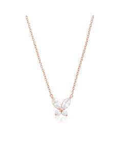 Olivia Burton Sparkle Butterfly Marquise Necklace Rose Gold
