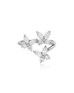 Olivia Burton Sparkle Butterfly Marquise Butterfly Statement Ring Silver OBJMBR09