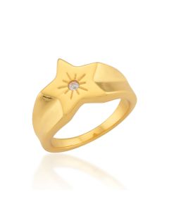 Shyla Roka Crystal and Gold Ring