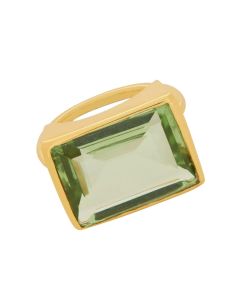 Shyla London Lenny Square Cocktail Ring - Soft Green