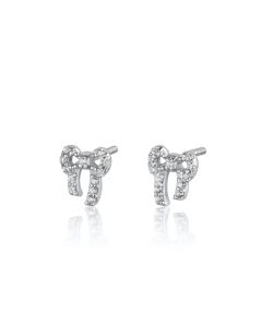 Scream Pretty Bow Stud Earrings - Silver SPS-278a