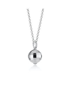 Scream Pretty Disco Ball Charm Necklace - Silver