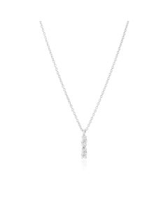 Sif Jakobs Ellera Ovale Piccolo Necklace - Silver with White Zirconia - SJ-N2414-CZ