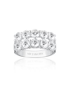 Sif Jakobs Belluno Due Ring - Silver with White Zirconia SJ-R42128-CZ-SS