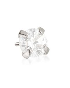 Tish Lyon 14ct White Gold Prong Set Gem Threadless Labret Single Earring