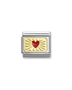 Nomination Classic Link Red Heart with Etched Detail - 030284_58
