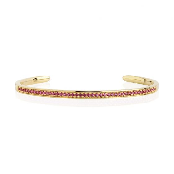 Sif Jakobs Valiano Bangle, gold with red zirconia 