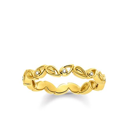 Thomas Sabo Gold Plated and Diamond Leaves Ring