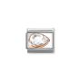 Nomination Classic Faceted Zirconia Right Teardrop Charm 9k Rose Gold White