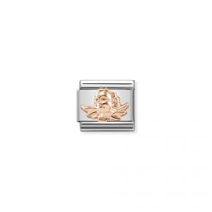 NOMINATION Composable Classic RELIEF SYMBOLS stainless steel and gold 9k Angel of Happiness