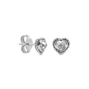 NOMINATION EARRINGS earrings in stainless steel. 925 silver and zircons HEARTS RICH SETTING White 027802_010