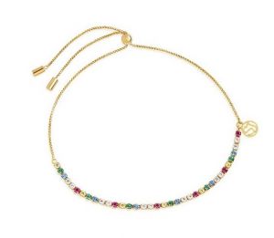 Sif Jakobs Ellera Tennis Bracelet - Gold with Multicolour Zirconia