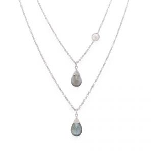 Sarah Alexander Wanderlust Multi Gemstone Double Chain Necklace