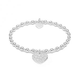 Annie Haak Mini Orchid Silver Charm Bracelet – Heart with Stars