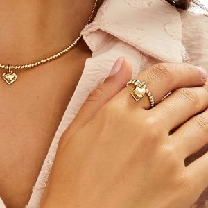 Annie Haak Santeenie Gold Charm Ring - Solid Heart