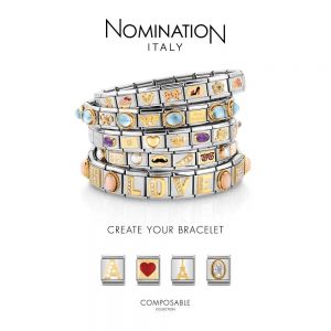 Nomination Classic Oval Hard Stones Charm - 18k Faceted White Jade 030502_25
